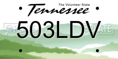 503LDV Tennessee License Plate