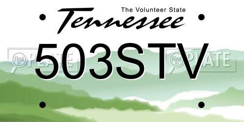 503STV Tennessee License Plate