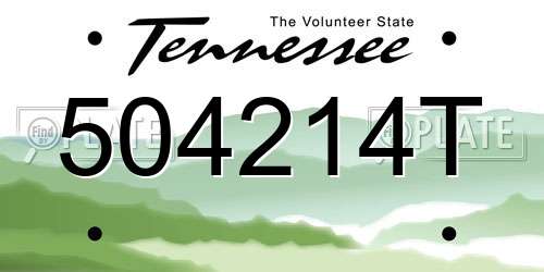 504214T Tennessee License Plate