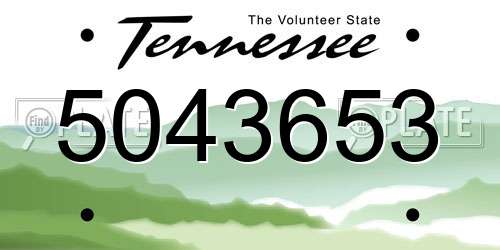 5043653 Tennessee License Plate