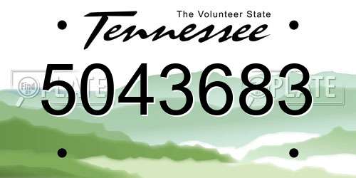 5043683 Tennessee License Plate