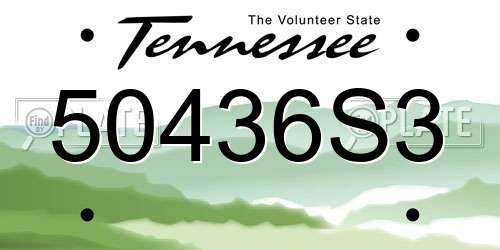 50436S3 Tennessee License Plate