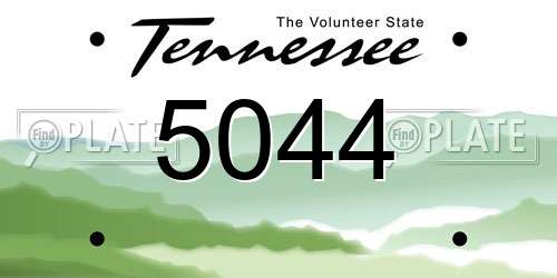 5044 Tennessee License Plate