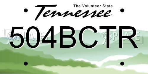 504BCTR Tennessee License Plate
