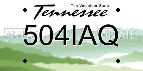 504IAQ Tennessee License Plate