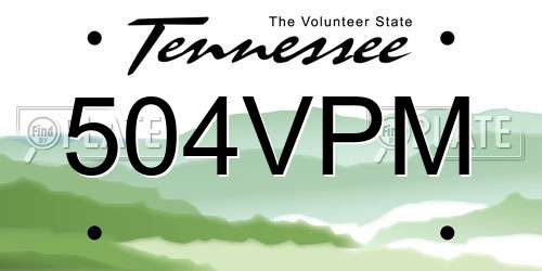 504VPM Tennessee License Plate