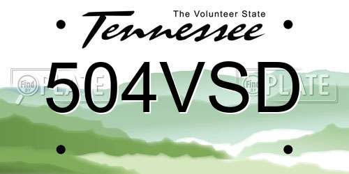 504VSD Tennessee License Plate