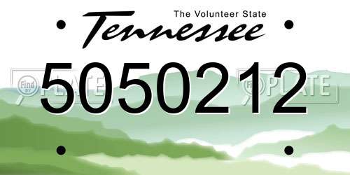 5050212 Tennessee License Plate
