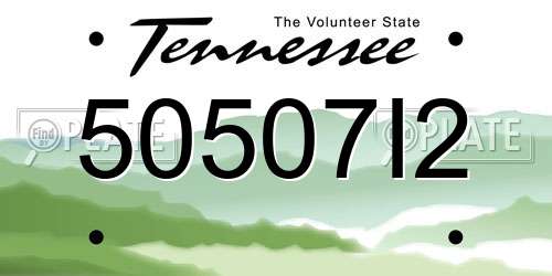 50507I2 Tennessee License Plate