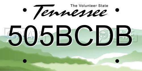 505BCDB Tennessee License Plate