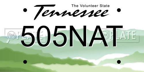 505NAT Tennessee License Plate