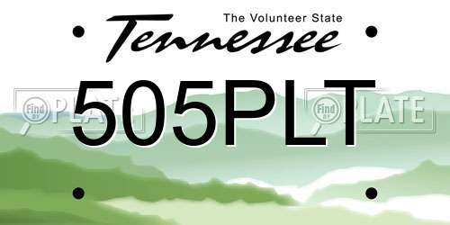 505PLT Tennessee License Plate