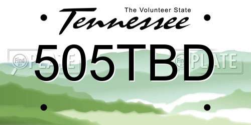 505TBD Tennessee License Plate