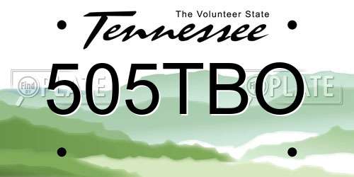 505TBO Tennessee License Plate