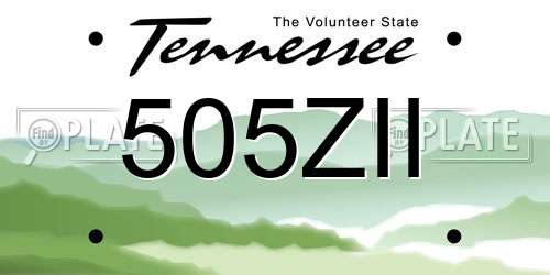 505ZII Tennessee License Plate