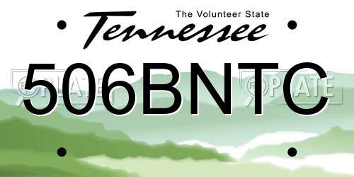 506BNTC Tennessee License Plate