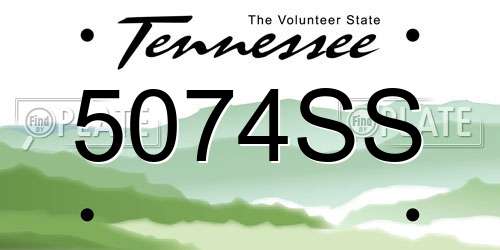 5074SS Tennessee License Plate