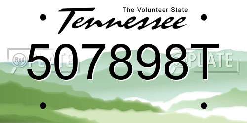 507898T Tennessee License Plate