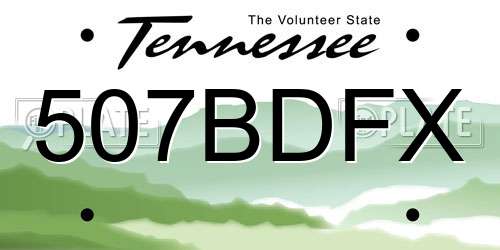 507BDFX Tennessee License Plate