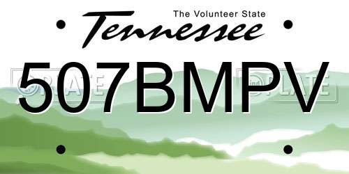 507BMPV Tennessee License Plate