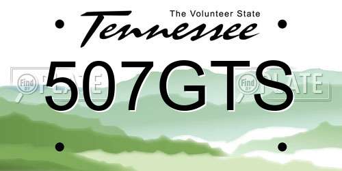 507GTS Tennessee License Plate