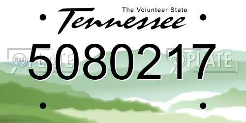 5080217 Tennessee License Plate