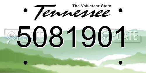 5081901 Tennessee License Plate