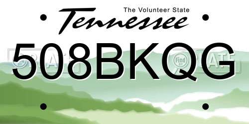 508BKQG Tennessee License Plate