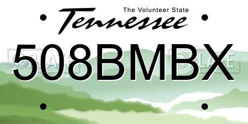 508BMBX Tennessee License Plate