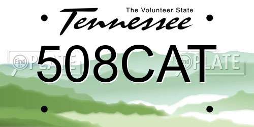 508CAT Tennessee License Plate