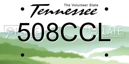 508CCL Tennessee License Plate