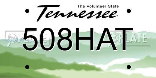 508HAT Tennessee License Plate