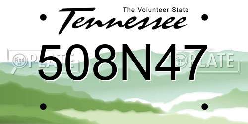 508N47 Tennessee License Plate