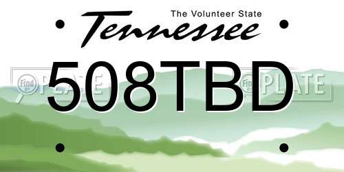 508TBD Tennessee License Plate