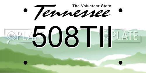 508TII Tennessee License Plate
