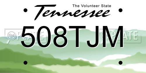 508TJM Tennessee License Plate