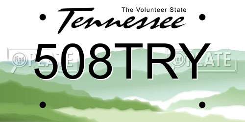 508TRY Tennessee License Plate