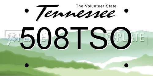 508TSO Tennessee License Plate