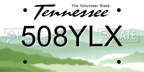 508YLX Tennessee License Plate