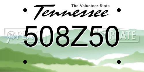508Z50 Tennessee License Plate