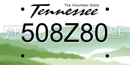508Z80 Tennessee License Plate