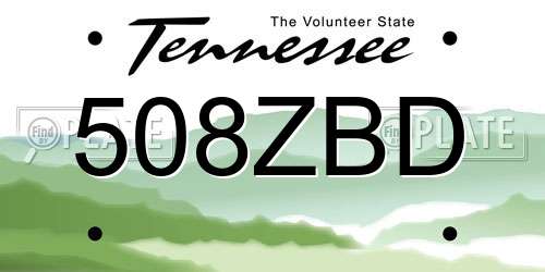 508ZBD Tennessee License Plate