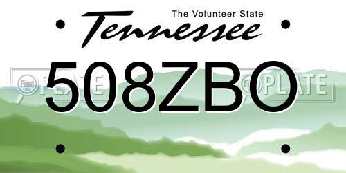 508ZBO Tennessee License Plate