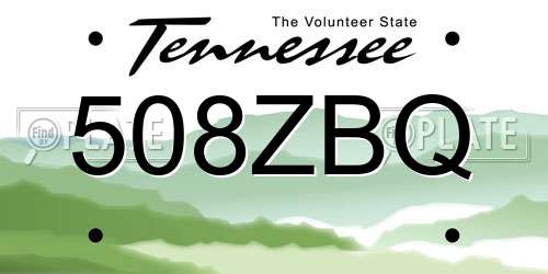508ZBQ Tennessee License Plate