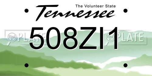 508ZI1 Tennessee License Plate
