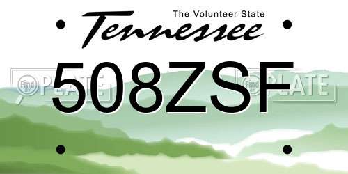 508ZSF Tennessee License Plate