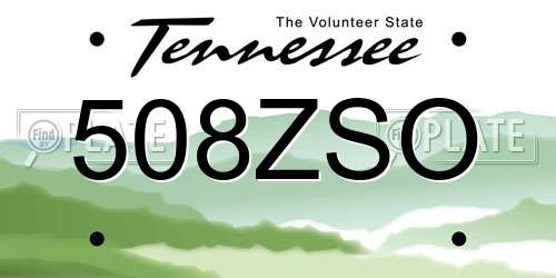 508ZSO Tennessee License Plate