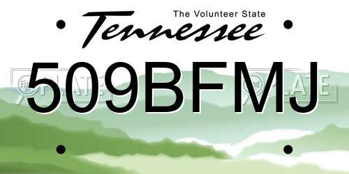 509BFMJ Tennessee License Plate