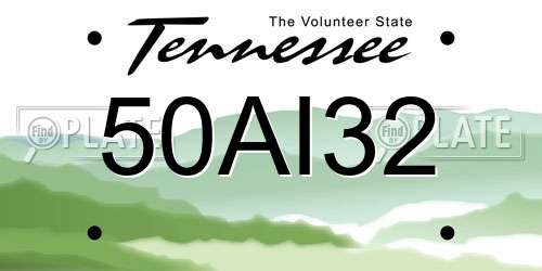 50AI32 Tennessee License Plate