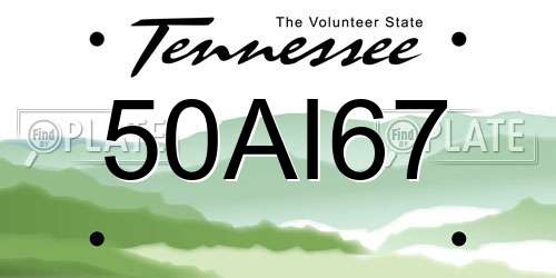 50AI67 Tennessee License Plate